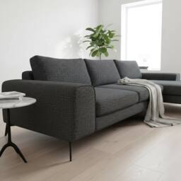 Abakus Direct Venice Chenille Corner Right Sofa with Extra-wide Padded Arms in Black - thumbnail 5