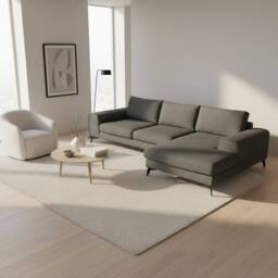 Abakus Direct Venice Chenille Corner Right Sofa with Extra-wide Padded Arms in Black - thumbnail 4