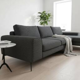 Abakus Direct Venice Chenille Corner Right Sofa with Extra-wide Padded Arms in Black - thumbnail 8