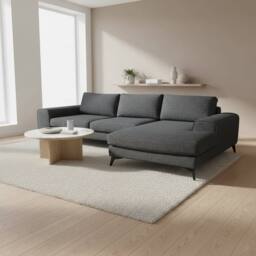 Abakus Direct Venice Chenille Corner Right Sofa with Extra-wide Padded Arms in Black - thumbnail 3