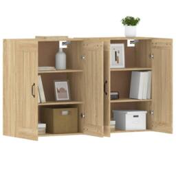 Berkfield Home Wall Mounted Cabinets 2 pcs Sonoma Oak Engineered Wood in Brown - thumbnail 4