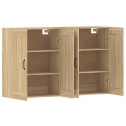 Berkfield Home Wall Mounted Cabinets 2 pcs Sonoma Oak Engineered Wood in Brown - thumbnail 5
