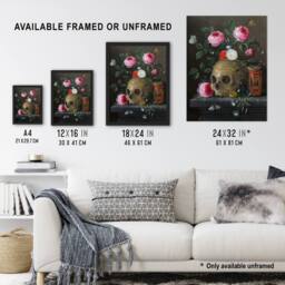 Artery8 Vanitas Still Life With Skull Jan van Kessel Framed Wall Art Print - Size: A4 - thumbnail 3