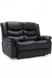 More4Homes Seattle 2 Seater Manual High Back Bonded Leather Recliner Sofa in Black - thumbnail 2