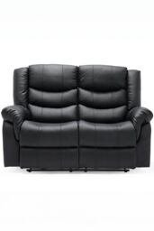 More4Homes Seattle 2 Seater Manual High Back Bonded Leather Recliner Sofa in Black - thumbnail 4