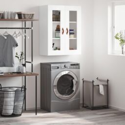 Berkfield Home Wall Mounted Cabinet White 69.5x34x90 cm - thumbnail 1