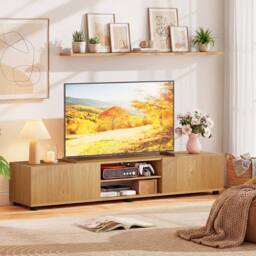 SPETLEK Large Television Cabinet Industrial Media Unit with Open Shelves in Brown - Size: 0.6m2 - thumbnail 3