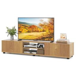 SPETLEK Large Television Cabinet Industrial Media Unit with Open Shelves in Brown - Size: 0.6m2 - thumbnail 5