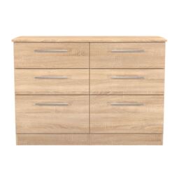 Ready Assembled 2 U Carlton 6 Drawer Wide Chest (Ready Assembled) in Light Oak - Size: Large - thumbnail 2
