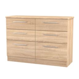 Ready Assembled 2 U Carlton 6 Drawer Wide Chest (Ready Assembled) in Light Oak - Size: Large - thumbnail 4