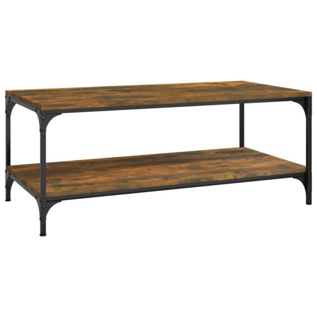 Berkfield Home Coffee Table Smoked Oak 100x50x40 cm Engineered Wood in Brown - Size: 100 x 50 x 40 cm - image 1