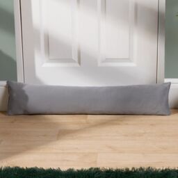 OHS Draught Excluder Matte Velvet Fabric Door Stop Energy Saving Draft Window Seal in Light Grey