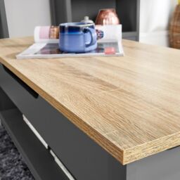 Home Source Coffee Table Lift Up Oak Top Home Reception Storage Shelf Avon in Dark Grey - thumbnail 4