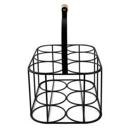 Nordara Metal 6 Milk Bottle Holder Tidy Crate Rack in Black - Size: 0.6m2 - thumbnail 3