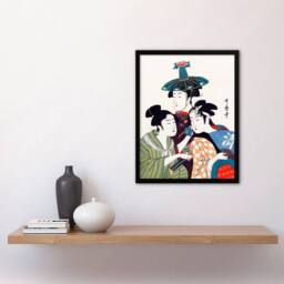 Artery8 Utamaro Kitagawa Framed Wall Art Young Men in Colourful Garments - Size: A4 - thumbnail 2
