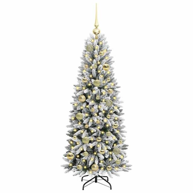 Berkfield Home Green Artificial Christmas Tree with 150 LEDs White 53 x 53 x 120 cm - image 1
