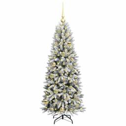 Berkfield Home Green Artificial Christmas Tree with 150 LEDs White 53 x 53 x 120 cm - thumbnail 1