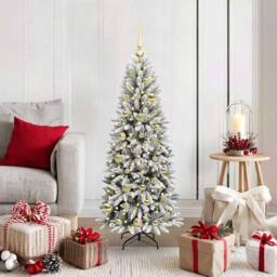 Berkfield Home Green Artificial Christmas Tree with 150 LEDs White 53 x 53 x 120 cm - thumbnail 2