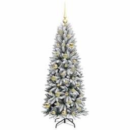Berkfield Home Green Artificial Christmas Tree with 150 LEDs White 53 x 53 x 120 cm - thumbnail 4