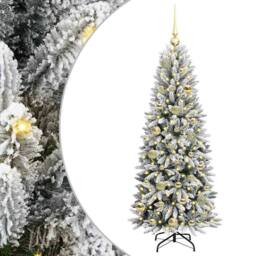 Berkfield Home Green Artificial Christmas Tree with 150 LEDs White 53 x 53 x 120 cm - thumbnail 3