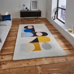 The Rug Shop UK Multi Wool Modern Geometric Luxurious Easy to Clean Area Rug - Size: 150 cm x 230 cm - thumbnail 1
