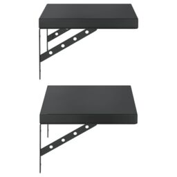 Berkfield Home Wall Shelves 2 pcs 50x30 cm Black Stainless Steel - thumbnail 6