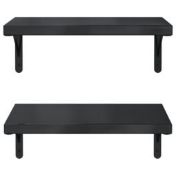Berkfield Home Wall Shelves 2 pcs 50x30 cm Black Stainless Steel - thumbnail 5