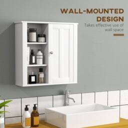 Wyld Haus Norayo Minimal White Wall Mounted Bathroom Cabinet L53 x D14.5 x H51cm - thumbnail 5