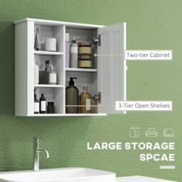 Wyld Haus Norayo Minimal White Wall Mounted Bathroom Cabinet L53 x D14.5 x H51cm - thumbnail 6