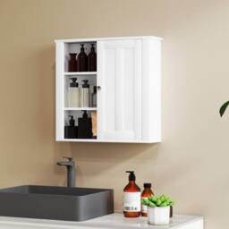 Wyld Haus Norayo Minimal White Wall Mounted Bathroom Cabinet L53 x D14.5 x H51cm - thumbnail 3