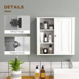 Wyld Haus Norayo Minimal White Wall Mounted Bathroom Cabinet L53 x D14.5 x H51cm - thumbnail 8