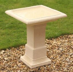Primrose Hatfield Cast Natural Stone Effect Outdoor Garden Bird Bath 51cm in White