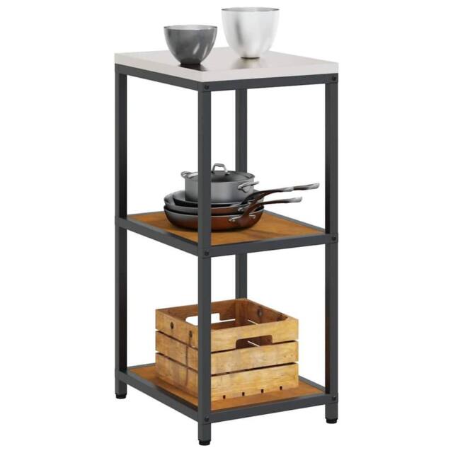 Berkfield Home Kitchen Storage Shelf with Storage Rusty Weathering steel in Brown - image 1