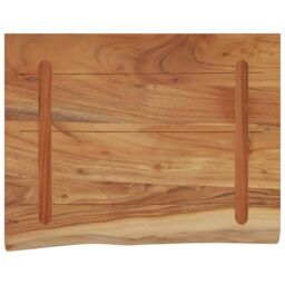 Berkfield Home Wall Shelf 50x40x2.5 cm Rectangular Solid Wood Acacia Live Edge in Brown - thumbnail 5