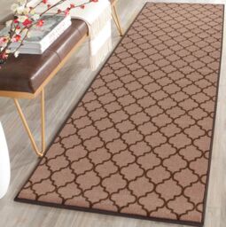 Smart Living Trellis Heavy Duty Machine Washable Hallway Kitchen Non Slip Door Mat in Beige - Size: 40 cm x 60 cm - thumbnail 1