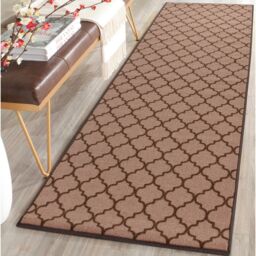 Smart Living Trellis Heavy Duty Machine Washable Hallway Kitchen Non Slip Door Mat in Beige - Size: 40 cm x 60 cm - thumbnail 2