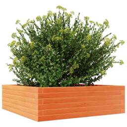 Berkfield Home Decorative Garden Planter Wax Brown 80x80x23 cm Solid Wood Pine - Size: 80 x 80 x 23 cm - thumbnail 4