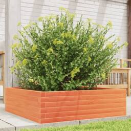 Berkfield Home Decorative Garden Planter Wax Brown 80x80x23 cm Solid Wood Pine - Size: 80 x 80 x 23 cm - thumbnail 2