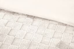 Rapport Home Luxury Check Teddy Polyester Fleece Duvet Cover Set with Pillowcase in Cream - Size: King - thumbnail 2