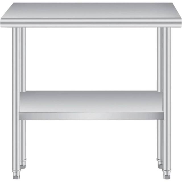 VOGREX Kitchen Table Backsplash Adjustable Undershelf Stainless Steel in Silver - image 1