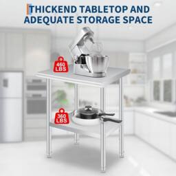 VOGREX Kitchen Table Backsplash Adjustable Undershelf Stainless Steel in Silver - thumbnail 5