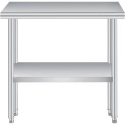VOGREX Kitchen Table Backsplash Adjustable Undershelf Stainless Steel in Silver