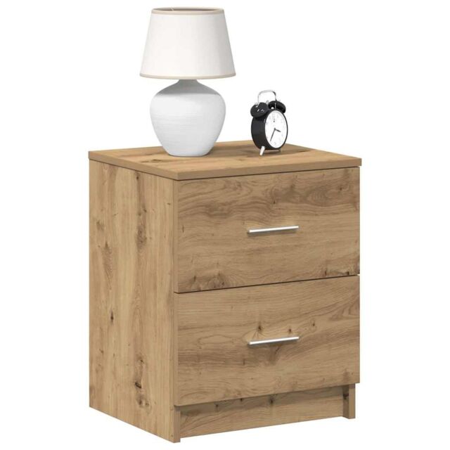 Berkfield Home Bedside Cabinets 2 pcs with 2 Drawers Artisan Oak 40x36x50 cm in Brown - Size: 40 x 36 x 50 cm - image 1
