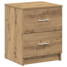 Berkfield Home Bedside Cabinets 2 pcs with 2 Drawers Artisan Oak 40x36x50 cm in Brown - Size: 40 x 36 x 50 cm - thumbnail 6