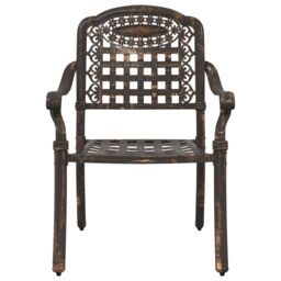 Berkfield Home Garden Chairs 2 pcs Bronze Cast Aluminium - thumbnail 4