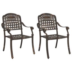 Berkfield Home Garden Chairs 2 pcs Bronze Cast Aluminium - thumbnail 2