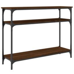 Berkfield Home Console Table Brown Oak 100x29x75 cm Engineered Wood - Size: 100 x 29 x 75 cm - thumbnail 6