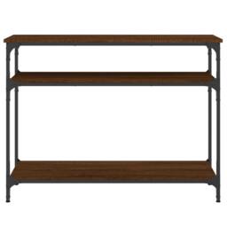Berkfield Home Console Table Brown Oak 100x29x75 cm Engineered Wood - Size: 100 x 29 x 75 cm - thumbnail 4