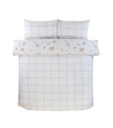 Rapport Home Meadow Brushed Cotton Reversible Duvet Cover Set with Pillowcase - Size: Super King - thumbnail 4
