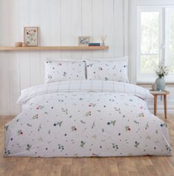 Rapport Home Meadow Brushed Cotton Reversible Duvet Cover Set with Pillowcase - Size: Super King - thumbnail 1
